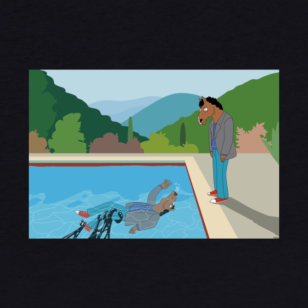 The Drowning Narcissus - Bojack Horseman fanart by MarkMcLaughlin